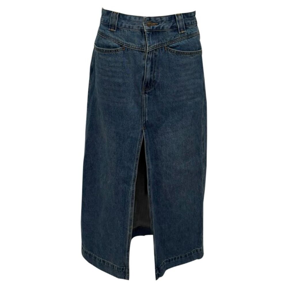 Khaite Neer Denim Maxi Skirt in Blue Cotton
